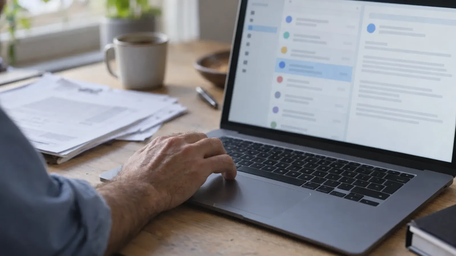 Persona revisando su correo electrónico